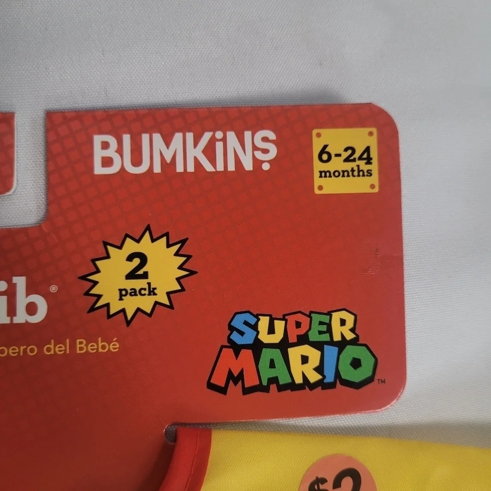 New Super Mario Bumpkins Bibs 2Pack 6-24M